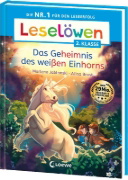 Buchcover und Innenansicht für das Buch: Leselöwen 2. Klasse - Das Geheimnis des weißen Einhorns