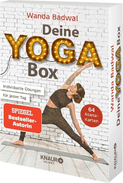 Buchcover und Innenansicht für das Buch: Deine Yoga-Box