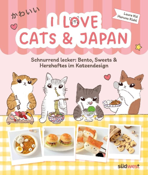 Buchcover und Innenansicht für das Buch: I love cats and Japan