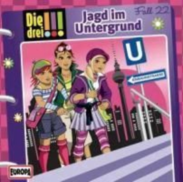 Buchcover und Innenansicht für das Buch: Die drei !!! 22. Jagd im Untergrund (drei Ausrufezeichen)