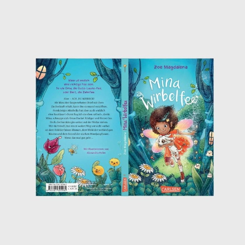 Buchcover und Innenansicht für das Buch: Mina Wirbelfee