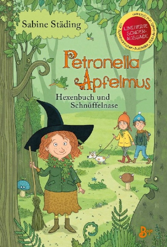 Buchcover und Innenansicht für das Buch: Petronella Apfelmus - Hexenbuch und Schnüffelnase (Sonderausgabe)
