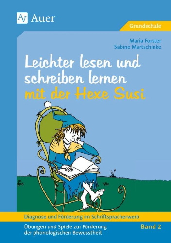 Buchcover und Innenansicht für das Buch: Diagnose und Förderung im Schriftspracherwerb, Leichter lesen und schreiben lernen mit der Hexe Susi