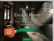 Buchcover und Innenansicht für das Buch: Escape Room. Der erste Escape-Adventskalender