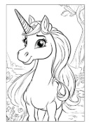 Buchcover und Innenansicht für das Buch: Einhorn Malbuch für Mädchen ab 6 Jahren