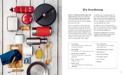 Buchcover und Innenansicht für das Buch: Nachhaltig Kochen für Unterwegs