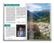 Buchcover und Innenansicht für das Buch: KOMPASS Wanderführer Bozen, Sarntal, Ritten, Eppan, Kalterer See, Seiser Alm, Rosengarten, 55 Touren mit Extra-Tourenkarte