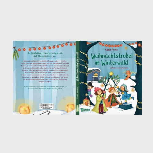 Buchcover und Innenansicht für das Buch: Weihnachtstrubel im Winterwald