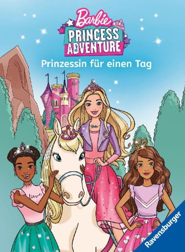 Buchcover und Innenansicht für das Buch: Barbie Princess Adventure: Prinzessin für einen Tag - Erstlesebuch zum Lesenlernen