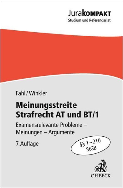 Buchcover und Innenansicht für das Buch: Meinungsstreite Strafrecht AT und BT/1