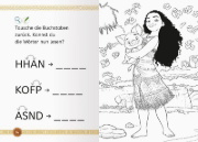 Buchcover und Innenansicht für das Buch: Disney Vaiana: Pua und Heihei - Erstlesebuch zum Lesenlernen