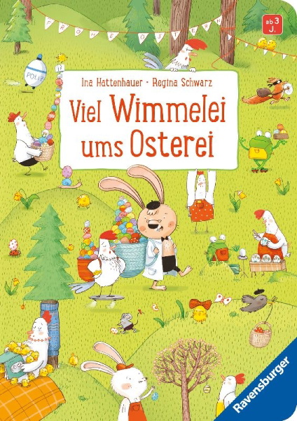 Buchcover und Innenansicht für das Buch: Viel Wimmelei ums Osterei