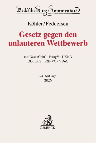 Buchcover und Innenansicht für das Buch: Gesetz gegen den unlauteren Wettbewerb. UWG