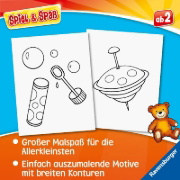 Buchcover und Innenansicht für das Buch: Spiel & Spaß - Mein allererster Malblock: Spielzeug