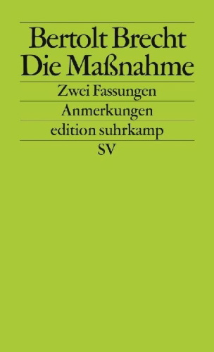 Buchcover und Innenansicht für das Buch: Die Maßnahme. Zwei Fassungen