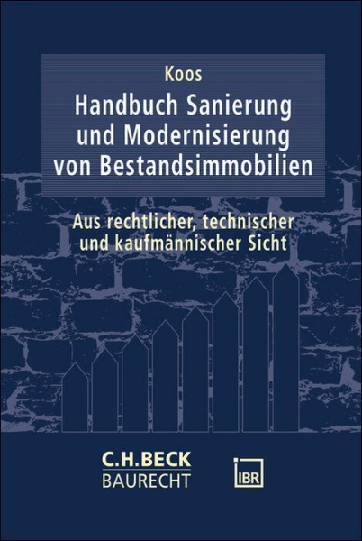 Buchcover und Innenansicht für das Buch: Handbuch Sanierung und Modernisierung von Bestandsimmobilien
