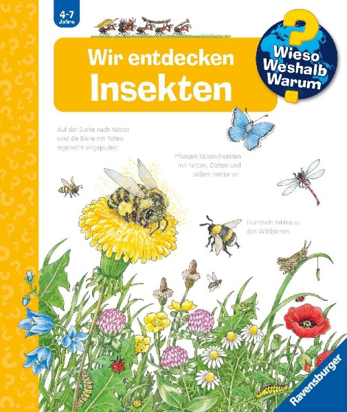 Buchcover und Innenansicht für das Buch: Wieso? Weshalb? Warum?, Band 39: Wir entdecken Insekten