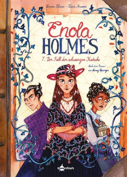 Buchcover und Innenansicht für das Buch: Enola Holmes (Comic). Band 7