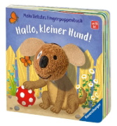 Buchcover und Innenansicht für das Buch: Mein liebstes Fingerpuppenbuch: Hallo, kleiner Hund!