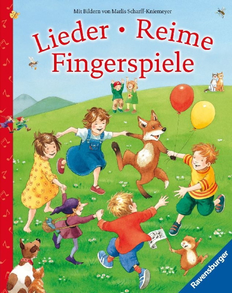 Buchcover und Innenansicht für das Buch: Lieder, Reime, Fingerspiele