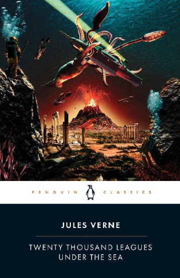 Buchcover und Innenansicht für das Buch: Twenty Thousand Leagues Under the Sea