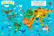 Buchcover und Innenansicht für das Buch: Mein kunterbunter Tieratlas