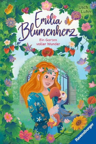 Buchcover und Innenansicht für das Buch: Emilia Blumenherz, Band 2 - Ein Garten voller Wunder