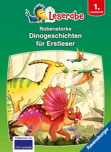 Buchcover und Innenansicht für das Buch: Leserabe - Sonderausgaben - Rabenstarke Dinogeschichten für Erstleser