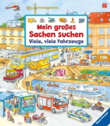 Buchcover und Innenansicht für das Buch: Mein großes Sachen suchen: Viele, viele Fahrzeuge