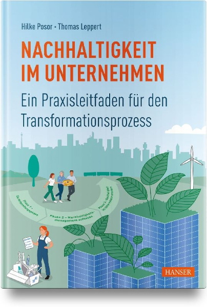Buchcover und Innenansicht für das Buch: Nachhaltigkeit im Unternehmen