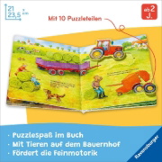 Buchcover und Innenansicht für das Buch: Mein großes Puzzle-Spielbuch Bauernhof