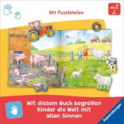Buchcover und Innenansicht für das Buch: Mein großes Puzzle-Spielbuch Bauernhof