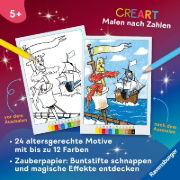 Buchcover und Innenansicht für das Buch: CreArt Malen nach Zahlen ab 5 Zauberpapier - Abenteuer