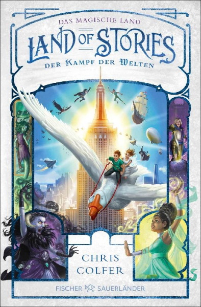 Buchcover und Innenansicht für das Buch: The Land of Stories. Worlds Collide