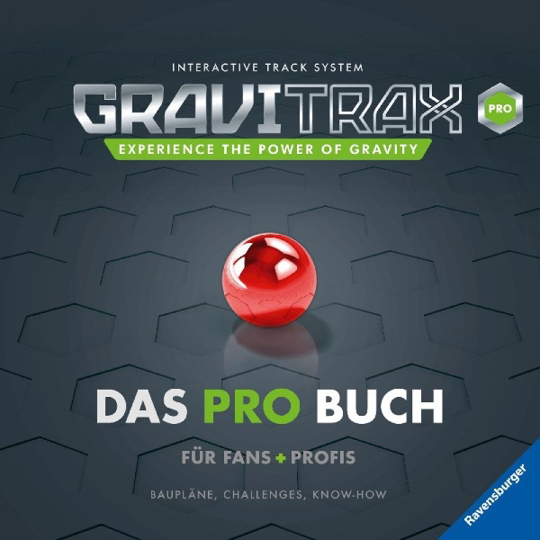 Buchcover und Innenansicht für das Buch: GraviTrax. Das Pro-Buch für Fans und Profis