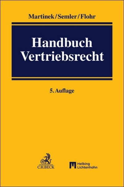 Buchcover und Innenansicht für das Buch: Handbuch Vertriebsrecht