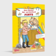 Buchcover und Innenansicht für das Buch: Conni Gelbe Reihe (Beschäftigungsbuch): Mein liebstes Mal- und Spielbuch: Ponys