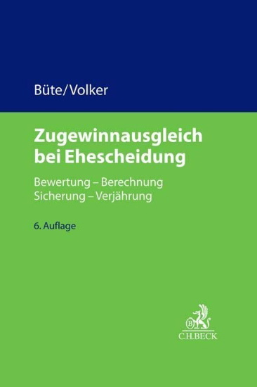 Buchcover und Innenansicht für das Buch: Büte, D: Zugewinnausgleich bei Ehescheidung