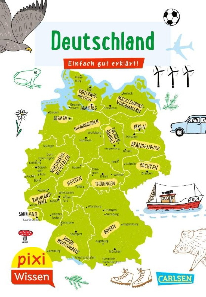 Buchcover und Innenansicht für das Buch: Pixi Wissen 109: VE 5 Deutschland (5 Exemplare)