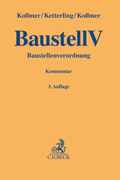 Buchcover und Innenansicht für das Buch: Baustellenverordnung (BaustellV)