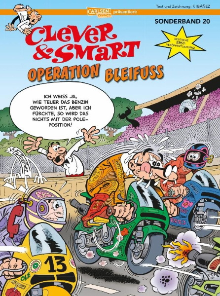 Buchcover und Innenansicht für das Buch: Mortadelo y Filemón. ¡Broommm!