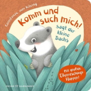 Buchcover und Innenansicht für das Buch: Komm und such mich! sagt der kleine Dachs