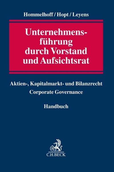 Buchcover und Innenansicht für das Buch: Unternehmensführung durch Vorstand und Aufsichtsrat