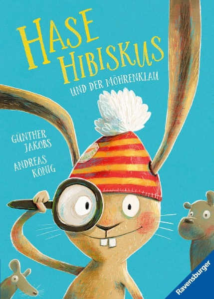 Buchcover und Innenansicht für das Buch: Hase Hibiskus und der Möhrenklau