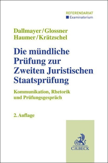 Buchcover und Innenansicht für das Buch: Die mündliche Prüfung zur Zweiten Juristischen Staatsprüfung