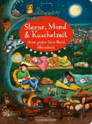 Buchcover und Innenansicht für das Buch: Sterne, Mond und Kuschelzeit. Unser großes Gute-Nacht-Wimmelbuch