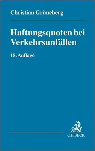 Buchcover und Innenansicht für das Buch: Haftungsquoten bei Verkehrsunfällen