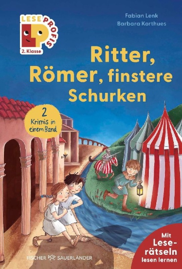 Buchcover und Innenansicht für das Buch: Leseprofis - Ritter, Römer, finstere Schurken, 2. Klasse (Doppelband)