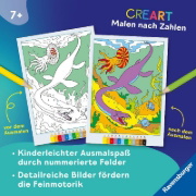Buchcover und Innenansicht für das Buch: CreArt Malen nach Zahlen ab 7: Dinosaurier
