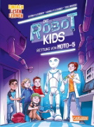 Buchcover und Innenansicht für das Buch: Die Robot-Kids: Rettung von Moto-5